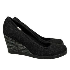 Keds Damsel Black and Gray Wedge Shoes